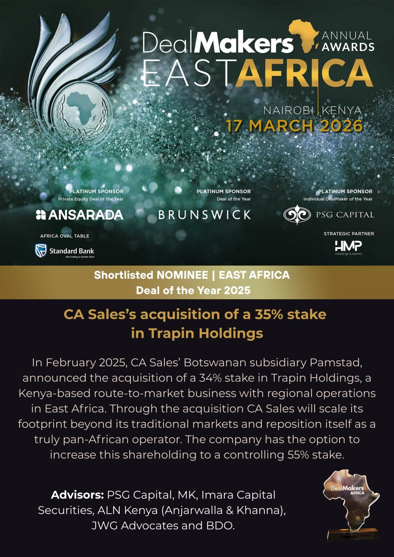 Deal Makers Deal of the year, JWG Advocates LLP